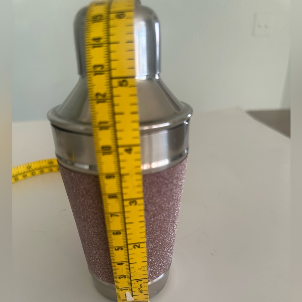 Glittery Pink Stainless Steel Small Cocktail Shaker - Picture 5 of 6